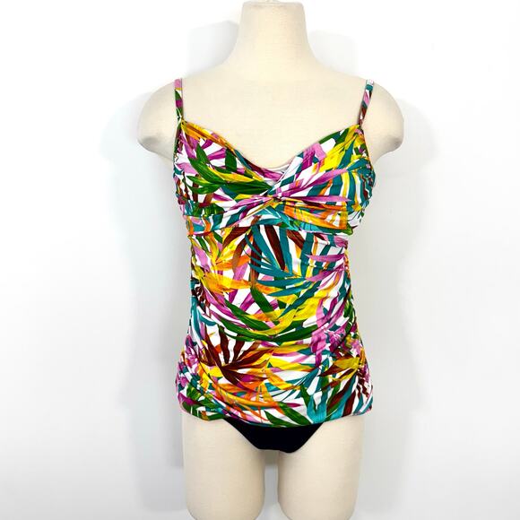 Bleu by Rod Beattie Fantasy Island Tankini Top Multicolor Size 14 - Picture 2 of 9